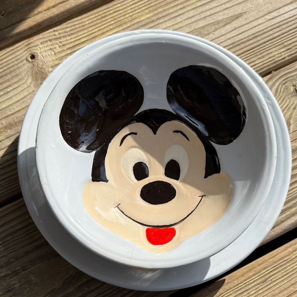 Mickey Mouse Ceramic Bowl and plate